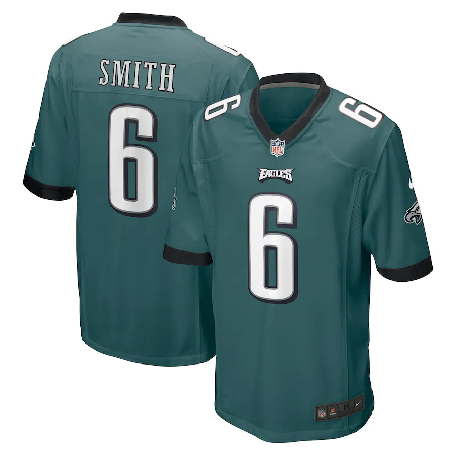Custom Youth Philadelphia Eagles #6 DeVonta Smith Nike Midnight Green 2021 NFL Draft First Round Pick Game Jersey->detroit lions->NFL Jersey